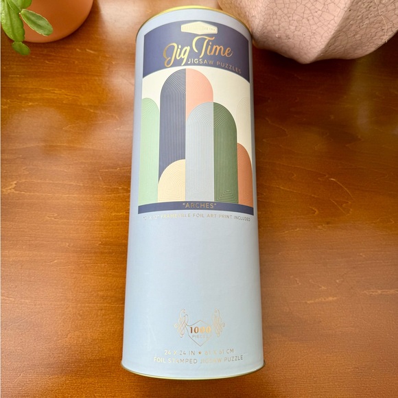 Jig Time Jigsaw Puzzle - Arches Design Gold Metallic Colorful Art Deco - Picture 1 of 5